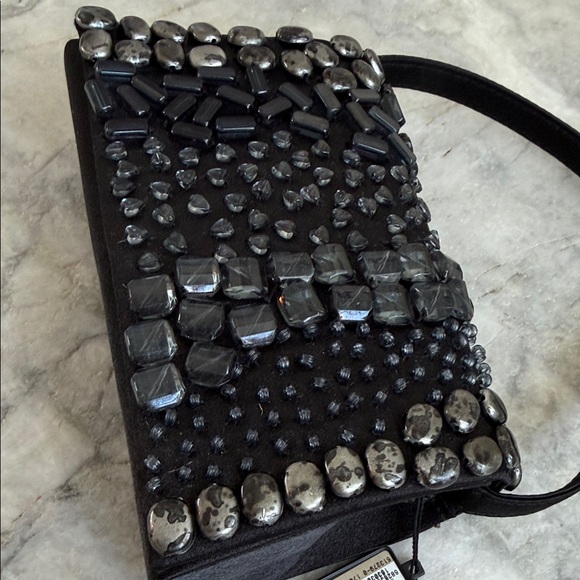Bijoux Terner | Black Beaded Evening Bag - Picture 3 of 4
